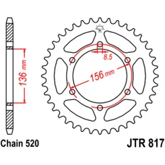 Kettenrad 46Z Teilung 520 Innendurchmesser 136 Lochkreis 156 passend für: Derbi 659