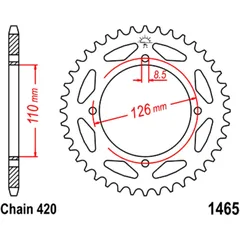 Kettenrad 46Z Teilung 420 Innendurchmesser 110 Lochkreis 126 passend für: Kawasaki KX