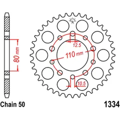 Kettenrad 34Z Teilung 530 Innendurchmesser 080 Lochkreis 110 passend für: Honda VF, CB, CBR