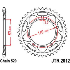 Kettenrad 42Z Teilung 520 Innendurchmesser 080 Lochkreis 110 passend für: Triumph America, Speedmaster