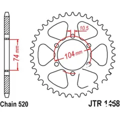 Rear sprocket 40 tooth pitch 520 JTR145840