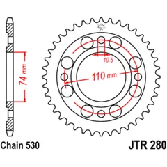 Kettenrad 33Z Teilung 530 Innendurchmesser 074 Lochkreis 110 passend für: Honda CB