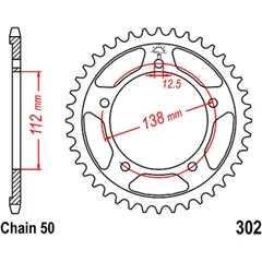 Kettenrad 40Z Teilung 530 Innendurchmesser 112 Lochkreis 138 passend für: Honda CB, CBR, CBF