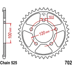Kettenrad 40Z Teilung 525 Innendurchmesser 100 Lochkreis 120 passend für: Aprilia Shiver, Dorsoduro, Mana