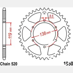 Rear sprocket 48tooth pitch 520