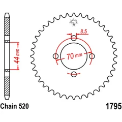 Kettenrad 22Z Teilung 520 Innendurchmesser 044 Lochkreis 070 passend für: Suzuki LT - Z, LT