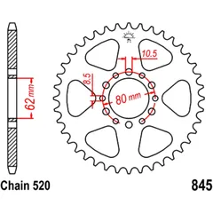 41 Tooth Rear Sprocket for Motorcycles Pitch 520