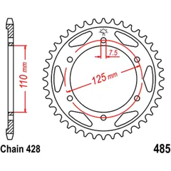 Kettenrad 46Z Teilung 428 Innendurchmesser 110 Lochkreis 125 passend für: Gilera Coguar