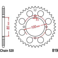 Kettenrad 37Z 520 Teilung für Motorräder 7270977