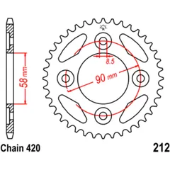 Kettenrad 35Z Teilung 420 Innendurchmesser 058 Lochkreis 090 passend für: Honda ANF, MSX, AFS