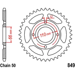 Kettenrad 38Z 530 - Stahl für Motorräder