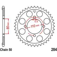 Kettenrad 37Z Teilung 530 Innendurchmesser 080 Lochkreis 110 passend für: Honda CB