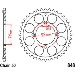 Kettenrad 37Z 530 Stahl für Motorräder