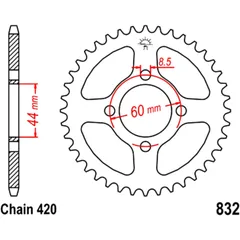 Kettenrad 30Z Teilung 420 Innendurchmesser 044 Lochkreis 060 passend für: Yamaha DT, FS1, FS1G