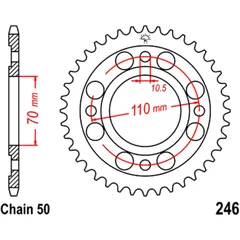 Kettenrad 34Z Teilung 530 Innendurchmesser 070 Lochkreis 110 passend für: Honda CB, CM