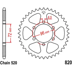 42 Tooth Rear Sprocket 520 Pitch for Motorcycles