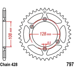 Kettenrad 57Z Teilung 428 Innendurchmesser 108 Lochkreis 128 passend für: Suzuki DR - Z