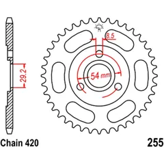 Kettenrad 40Z Teilung 420 Innendurchmesser 29. 2 Lochkreis 054 passend für: Honda Z