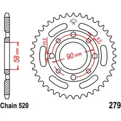 Kettenrad 30Z Teilung 520 Innendurchmesser 058 Lochkreis 090 passend für: Honda CB, CMX, CM