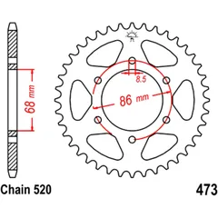 Kettenrad 37Z Teilung 520 Innendurchmesser 068 Lochkreis 086 passend für: Kawasaki Z