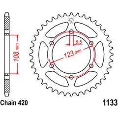 Kettenrad 52Z Teilung 420 Innendurchmesser 108 Lochkreis 123 passend für: Derbi Senda, GPR