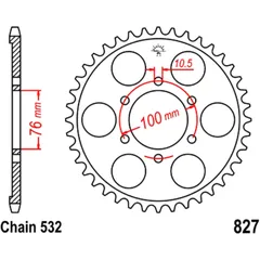 43-Tooth Rear Sprocket for Motorcycles