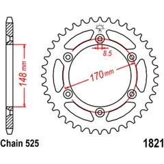 Rear Sprocket 47 Tooth Pitch 525 for Motorcycles