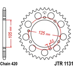 Kettenrad 45Z Teilung 420 Innendurchmesser 105 Lochkreis 125 passend für: Derbi Senda