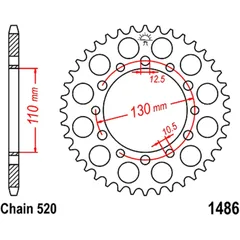Kettenrad 40Z Teilung 520 Innendurchmesser 110 Lochkreis 130 passend für: Kawasaki EL