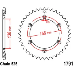 Kettenrad 41Z 525 für Motorräder