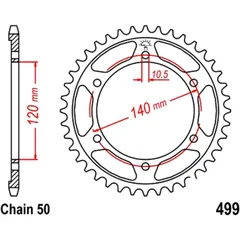 Kettenrad 38Z Teilung 530 Innendurchmesser 120 Lochkreis 140 passend für: Kawasaki ZZR, VN, ZXR