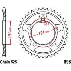 Kettenrad 37 Zähne für Motorräder