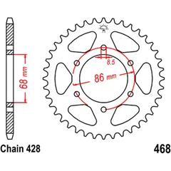 Kettenrad 36Z Teilung 428 Innendurchmesser 068 Lochkreis 086 passend für: Kawasaki BN