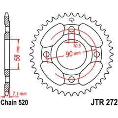 Kettenrad 31Z Teilung 520 Innendurchmesser 058 Lochkreis 090 passend für: Honda CB