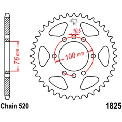 Rear sprocket 42 tooth pitch 520 inner diameter 76 bolt spacing 100 for: Suzuki LT