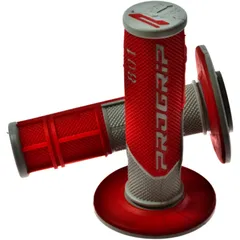 GRIP RUBBER 801 GREY/RED for MX/SCOOTER