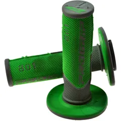 GRIP RUBBER 801 GREY/GREEN for MX/SCOOTER