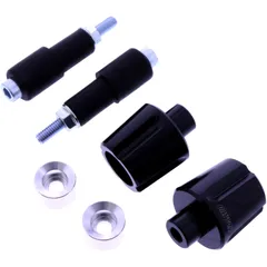 Aluminum Bar Ends Daytona Black/Silver 14-19 mm