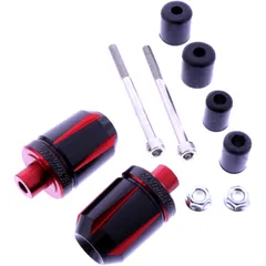 Aluminum Handlebar Ends Daytona Black/Red