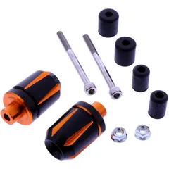 BAR ENDS ALU DAYTONA BLACK/ORANGE IND 14-19 MM