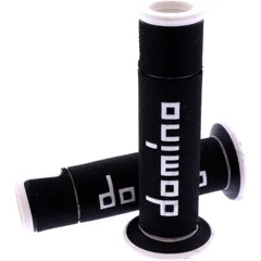 Griffgummi A450 schwarz/weiß Domino für Motorräder