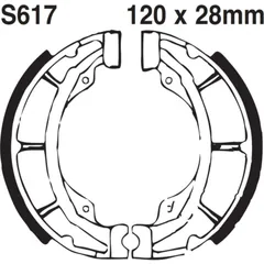Brake shoes grooved exc springs ebc S617G