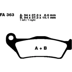 Bremsklotz Semi - Sinter V EBC passend für: BMW R, S, K, M