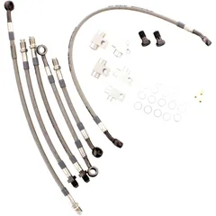 Bremsschlauch Stahlflex Kit Anschluss anthrazit 6 - teilig passend für: Honda CB