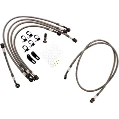 Bremsschlauch Stahlflex Kit Anschluss anthrazit 6 - teilig passend für: Honda CB 7570111