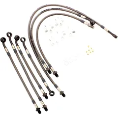 Bremsschlauch Stahlflex Kit Anschluss anthrazit 7 - teilig passend für: Honda CBR