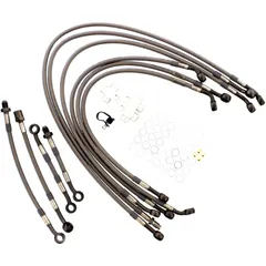 Bremsschlauch Stahlflex Kit Anschluss anthrazit 10 - teilig passend für: Honda XL