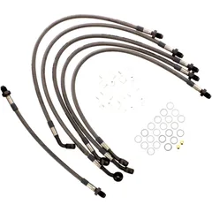 Bremsschlauch Stahlflex Kit Anschluss anthrazit 6 - teilig passend für: Honda VTX