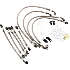 Bremsschlauch Stahlflex Kit Anschluss anthrazit 9 - teilig passend für: Kawasaki GTR