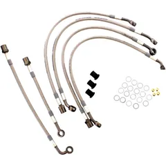 Bremsschlauch Stahlflex Kit anthrazit 6-teilig